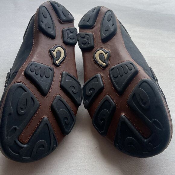 Olukai Men's Black Leather Loafers Moloa Men’s size 9.5 - Picture 4 of 9